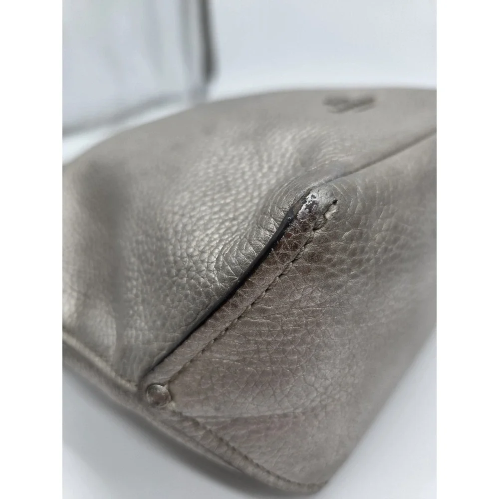 Coach Mini Abby Duffle Silver Leather Satchel Duffle Bag Purse F87691 Crossbody - Picture 6 of 9